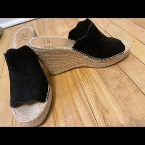 INC Black and Tan Wedges